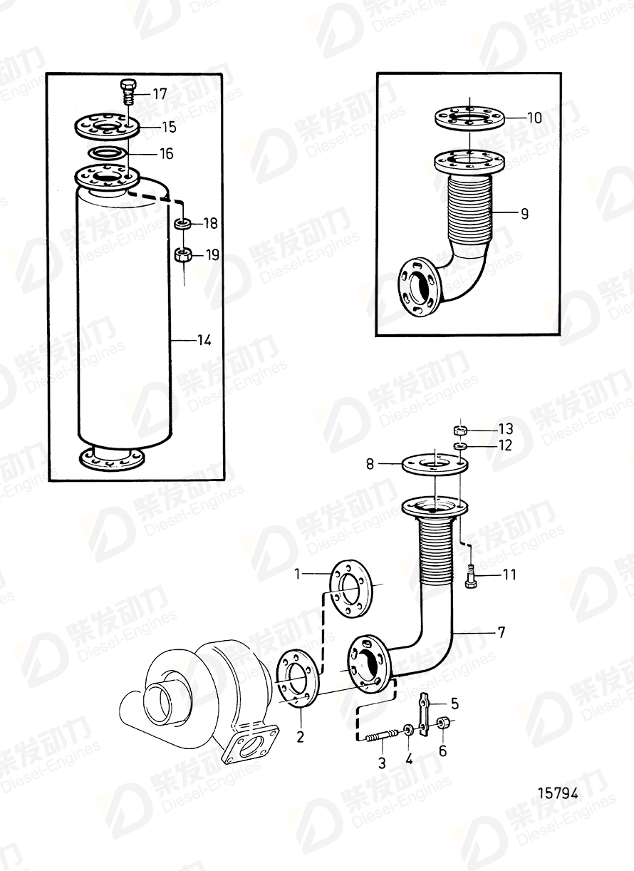volvo penta Gasket 865948 Drawing volvo penta Gasket 865948 Drawing